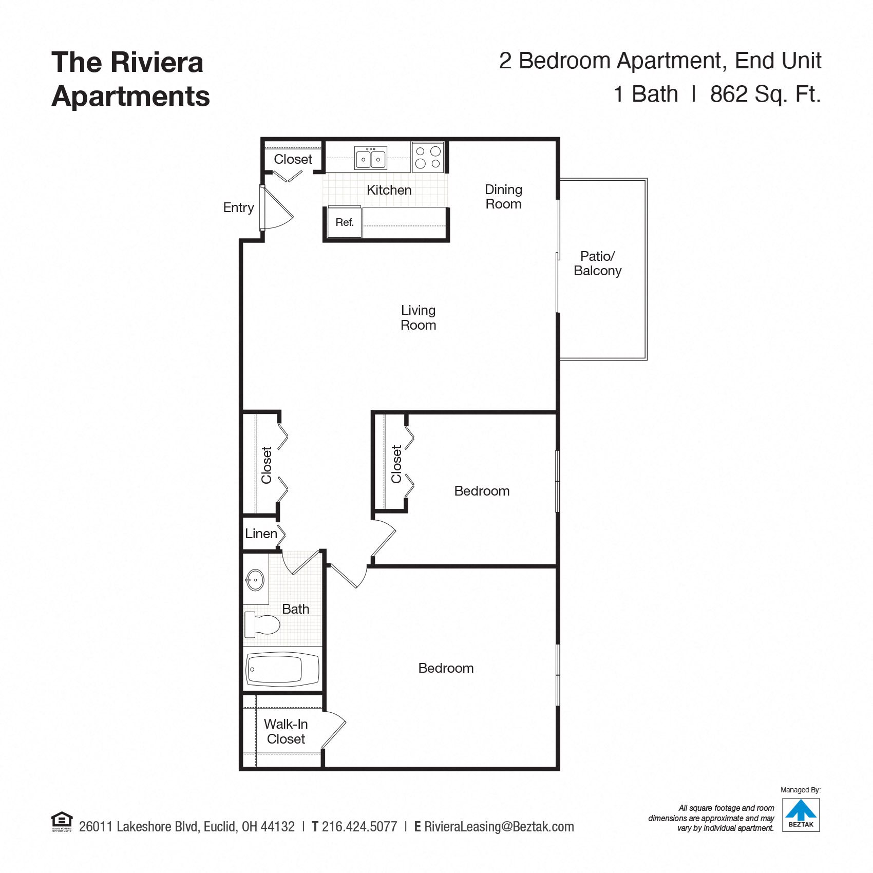 Floor Plans of The Riviera in Euclid, OH